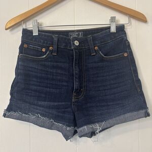 Abercrombie & Fitch Shorts Womens 25/0 Dark Wash Blue Denim Jean High Rise